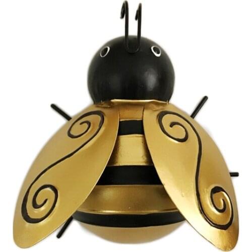 Wrought iron small honey bee wall decoration creative home room bedroom wall pastoral decoration