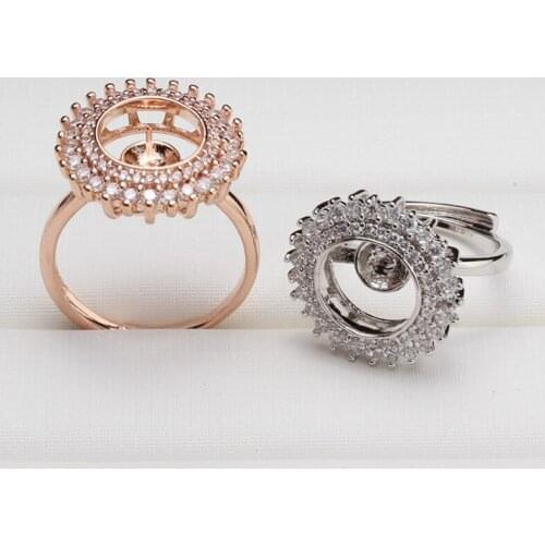 HOT CHEAP Ring Mountings Base Findings, Adjustable Ring Jewelry Setting Parts Fittings for Akoya Edison Pearls Jade Coral Beads