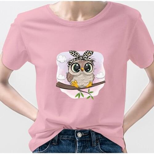 Couple Shirt Owl Graphic Tshirt Gothic Top Casual Spain France Street Summer Short Sleeve Vogue 90S Harajuku Oversize Hipster