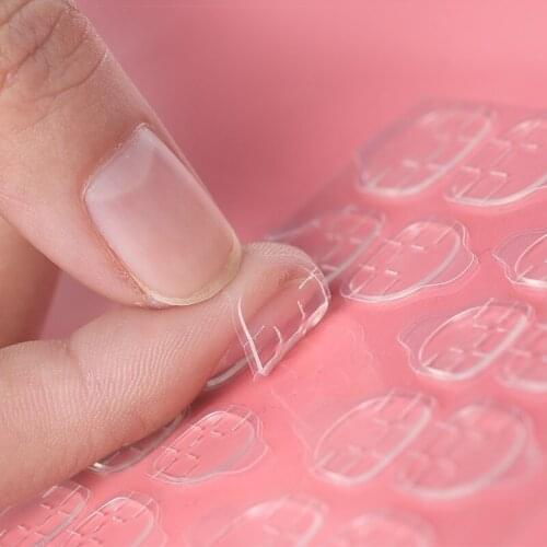 5 Sheets 12/24Pcs Double Sided False Nail Art Adhesive Tape Glue Sticker Press On Fake Nail Tips Extension Stick Tools