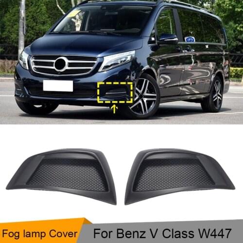Carbon Fiber Front Lamp Shade Cover Trim For Mercedes-Benz V Class W447 2015 - 2019 Car Front Light Lamp Cover Trim Shade