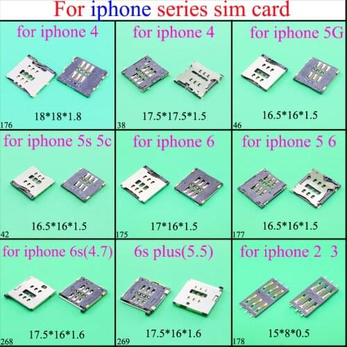 New SIM Card reader Slot Tray Holder For iPhone 2 3 4 5s 5G 5c 6 6S(4.7) 6s plus(5.5) module Socket connector