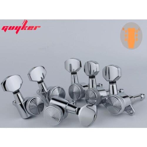 New Chrome Guitar Locking Tuners Electric Guitar Machine Heads Tuners 07SP Lock Silver Guitar Tuning Pegs ( With packaging)