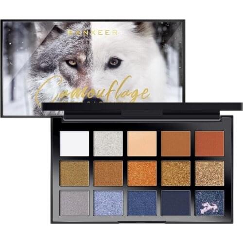 15-Color Eyeshadow Palette Wild Wolf Pattern Pearlescent Waterproof Long-Lasting Skin-Free Powder Girl Makeup
