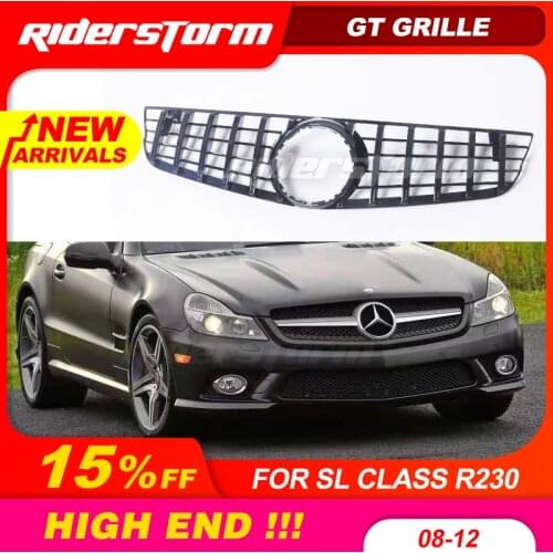 GT style front grill front mesh fit for mercedez bens SL Class R230 2008-2012 GT front bumper grill front mesh for SL Class R230