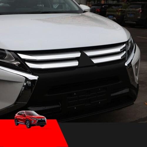 Front car mark Decorative strip intermediate net Decorative bright strip For Mitsubishi ECLIPSE CROSS 2018 2019