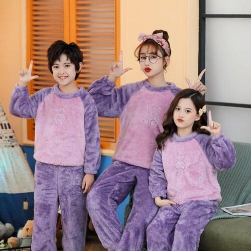 Mother Daughter Son Sleepwear Family Matching Pajamas Set Long Sleeve Trousers Two Picec Pajamas Kids Clothes Mom And Me Outfits