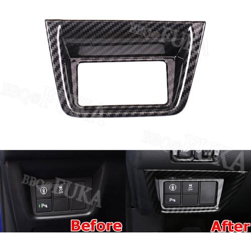 Fit For Honda 10th Accord 2018 1pc ABS Car Console ESP OFF Switch Trim Cover Carbon Fiber/Silver Color Decorative Accessories