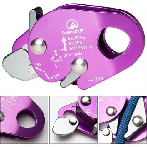 Rope Grab Outdoor Mountaineering Rock Arborist Fall Protection Cable Lanyard Protect Safety Professional Climbing Descender stop