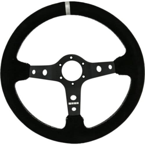 Spceddy MCX Car Steering Wheel 14 inch 350mm Racing Car Driftting Steering Wheel Sport Suede Leather 14 inch With Horn Mo**Logo