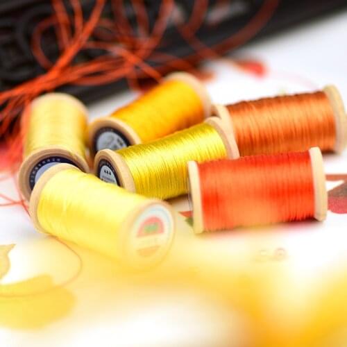 Roll Of 0.3mm polyamide fibre line Hand-woven embroidery thread Tassels Line 50M High strength 3 Strands Thread yellow