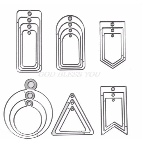 Hanging Tag Metal Cutting Dies Stencil DIY Scrapbooking Album Stamp Paper Card Embossing Craft Drop Shipping