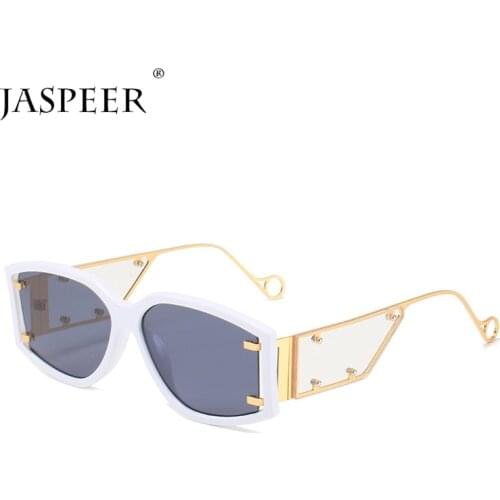 JASPEER 2021 New Steampunk Sunglasses Women Brand Designer Oversized Rivet Sun Glasses Men UV400 Driving Shades Trendy Eyewear