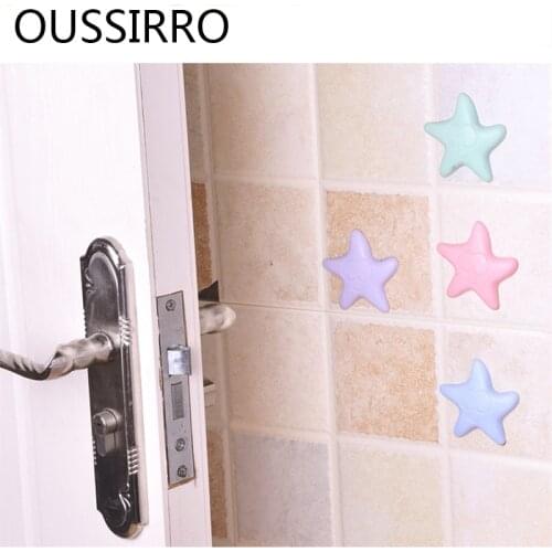 2pcs Thick Silent Starfish Door Rear Wall Anti Collision Mat Anti Touch Pad Door Handle Wall Protection Cushion Shock Pad