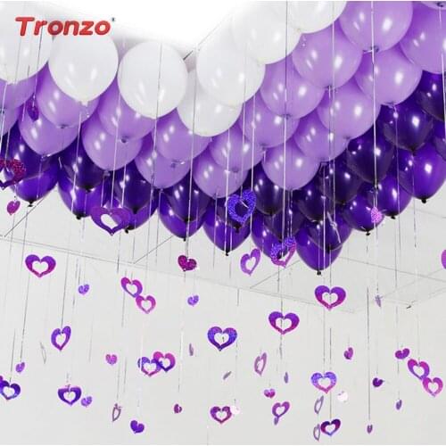 Tronzo Wedding Balloons Pendant Sequins Birthday Party Decoration 100pcs Gold Silver Heart Balloon Pendant Party Supplies