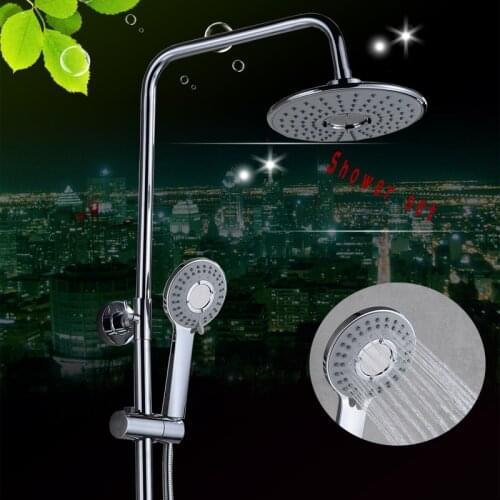 Universal 3 Modes Functional Hand-held Showerhead Water-saving ABS Round Spray Rain Handheld Top Shower Bathroom Accessories Set