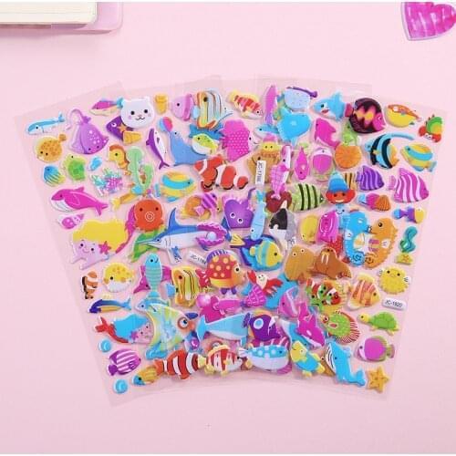 Waterpoof Stickers 3D Cute Cartoon Candy Cake Kids Sticker For Children Toys DIY Foam Funny Sticker Wall Stickers Home Decor