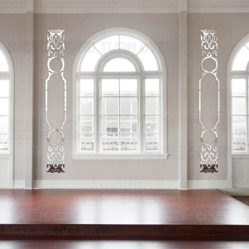 Mirror Stickers Sticker Room Luxury Retro Vintage Antique Royal Palace Column Pillar Frieze Panel Listello Border R201