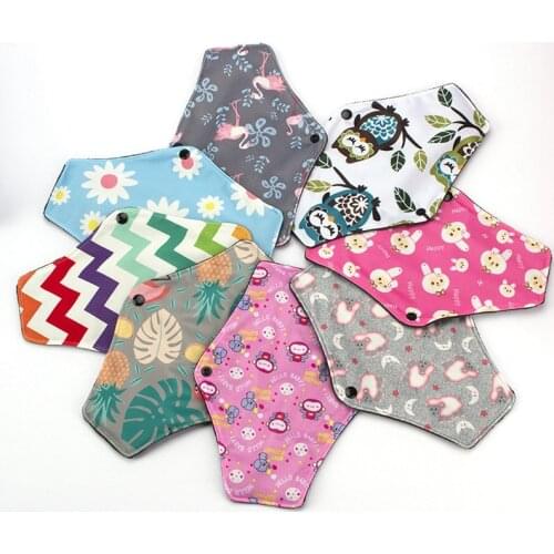 Women Reusable Menstrual Pad Cotton Panty Liners Bamboo Charcoal Health Sanitary Napkin Pad