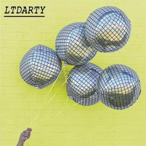 10pcs 22inch New Silver 4D Disco Helium balloon birthday wedding Bar party Decoration Round Ball Photo props Kids toys baby Gift