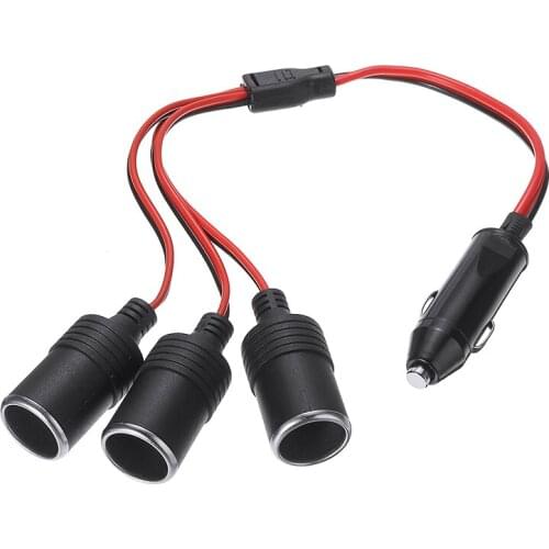DC 12V 3 Way Cigarette Lighter Socket Splitter Extension Cord 15A USB Charger Power Adapter Plug Connector Car Accessories