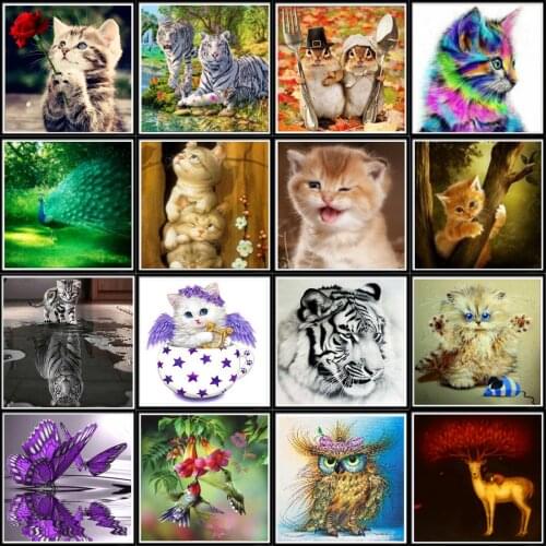 5d Diamond Painting Diy Round Part Diamond Embroidery Animal Cross Stitch Kit Mosaic Home Decoration Crafts