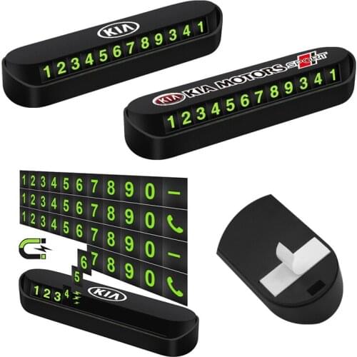 Car Temporary Parking Card Phone Number Card Strip With Car Logo For KIA Rio K5 Sportage Ceed Sorento Picanto Stinger Optima