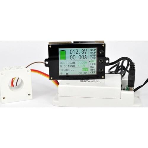 2.4 inch color screen wireless voltage ammeter temperature Coulomb capacity power meter battery management system