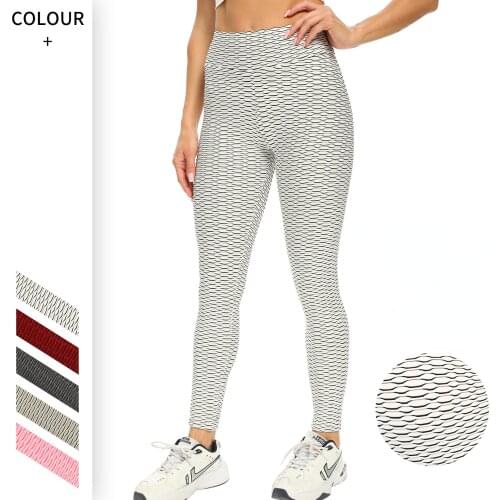 Seamless Yoga Pants Sports Fitness High Waist Peach Hip-Liftting Skinny Bubble Trousers Exercise Workout Gym Leggings for Women