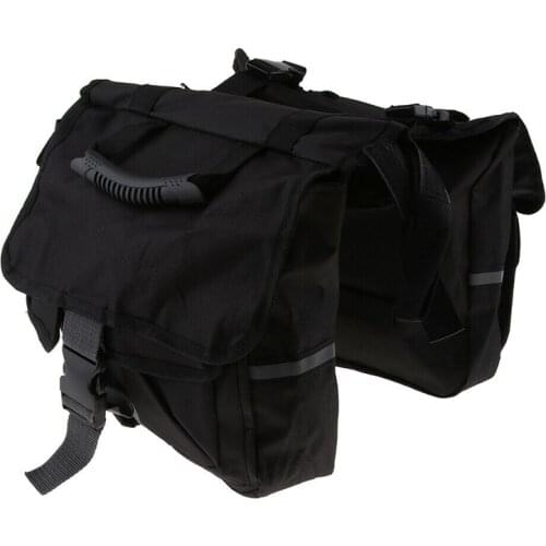 Black Motorcycle Saddlebag Rear Seat Backpack Bags Bicycle Motorbike Detachable Backseat Saddle Bag Trunk Luggage