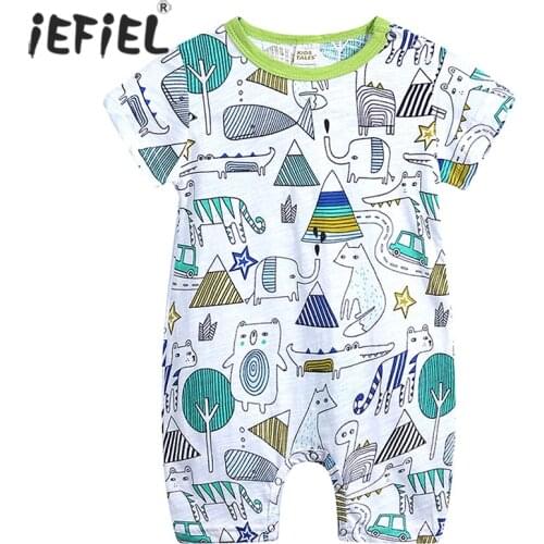 Newborn Unisex Clothes Short Sleeve Cartoon Baby Rompers Summer Infant Baby Cotton Soft Boys&Girls Jumpsuit Costume Body suit