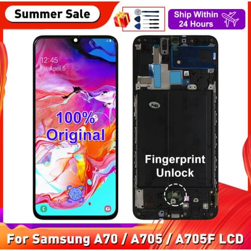 Original For Samsung Galaxy A70 LCD Display A705F Screen Touch Digitizer For Samsung A705 A70 2019 Screen Replacement Parts