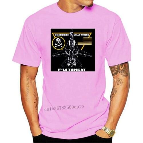 F-14 Tomcat Fighting 103 Jolly Rogers Squadron Us Navy Aviation 2019 Fashion Short Creative Printed Men Customize Tee Shirts