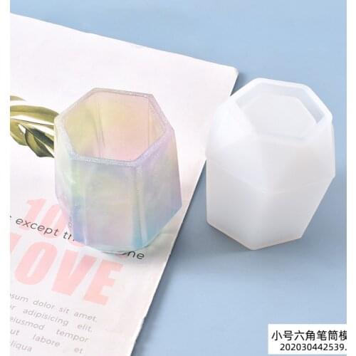 Diy Crystal Glue Drop Mold hand-made small hexagonal cutting pencil holder