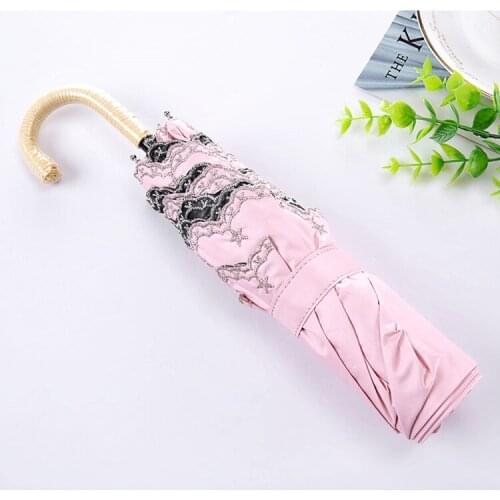 Hipster Solid Color Three-Fold Japanese Sun Protection UV Protection Color Glue Sunshade Girls Advertising Umbrella