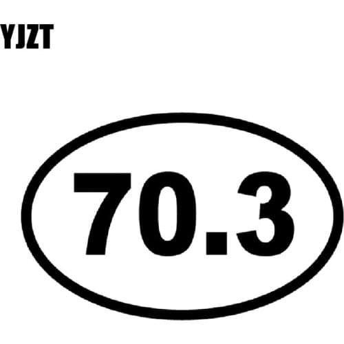 YJZT 15.9*10.2CM Interesting Triathlon 70.3 Digital Silhouette Car Sticker Accessories Vinyl Black Silver C12-0644