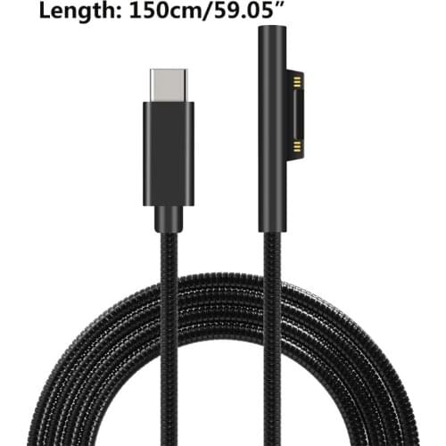 Explosive 1.5m Usb Type-C Power Charger Adapter 15v 3A Pd Fast Charging Cable For Microsoft- Surface Pro 3 4 5 6 7