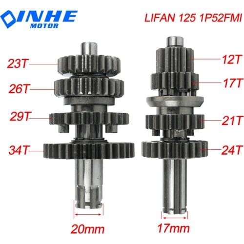 LF125 Transmission Gear Box Main Counter Shaft Assy For lifan 125 125cc 1P52FMI Horizontal Engine kayo BSE Dirt Pit Bike Parts