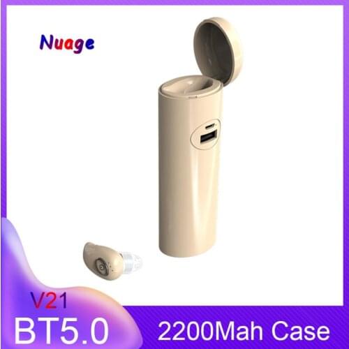 Mini Single Bluetooth-compatible Earphones Wireless Earbuds In Ear Handsfree With Mic 2000mah Charging Case Stereo Sport Headset