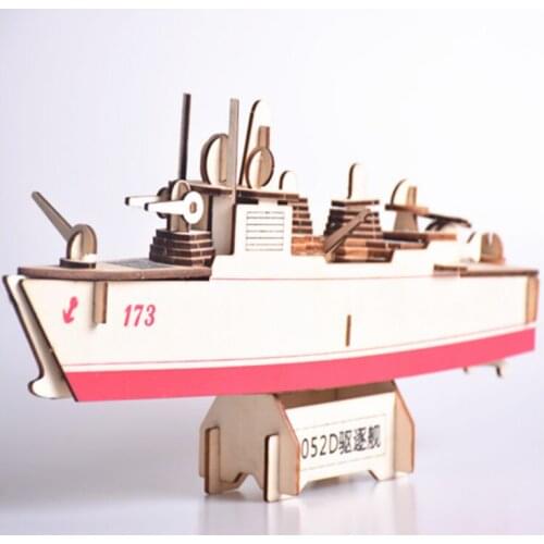 DIY Model toys 3D Wooden Puzzle Destroyer Wooden Kits Puzzle Game Assembling Toys Gift for Kids Adult P54