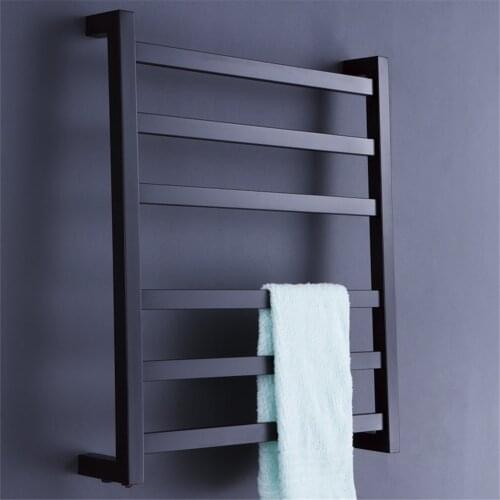 Wall Mounted Stainless Steel Bathroom Accessories Racks,Matt Black Heated Towel Rail Warmer 942B