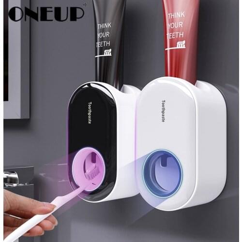ONEUP Wall-Mounted Automatic Toothpaste Squeezer Dispenser For Toothbrush Squeezer Cleaning Household Bathroom Accessories Set