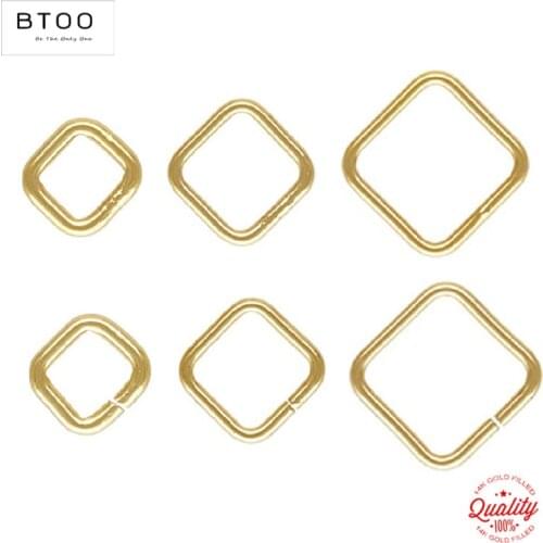 10PC/Set 14K Gold Filled Open/Closed Square Jump Rings For Making DIY Jewelry Findings