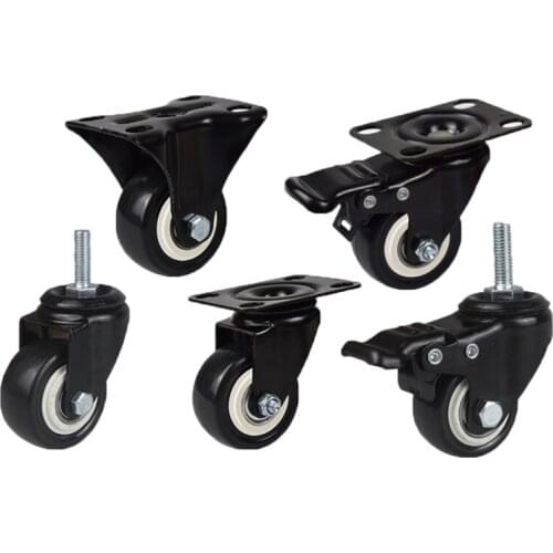 1.5" 2" Caster Wheels, Heavy Duty Casters with Brake Set of 4, Locking Casters w/ 360 Degree No Noise Polyurethane (PU)