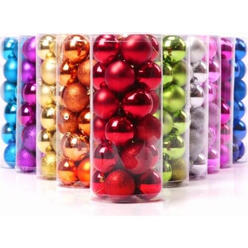 24Pcs 4cm,6cm,8cm The light/matte/flash powder Christmas ball Christmas color ball Electroplating ball Christmas decorations