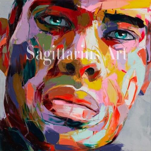 Handmade Hand painted Modern Francoise Nielly Abstract Wall Decor Fine Art Untitled 72 Oil Painting Artwork Canvas Painting art