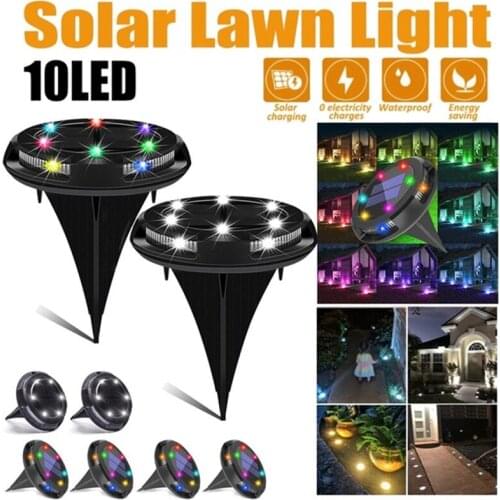 10 LED Solar Powered Buried Light Under Ground Lamp Outdoor Path Way Garden Decking Underground Decking Light Landscape Lights