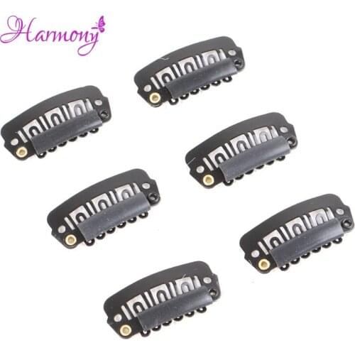 Harmony Plus Hair 50pcs 2.3cm 6 Teeth Snap Clips For Hair Extensions U Shape Wig Clips tool 6 Colors Available