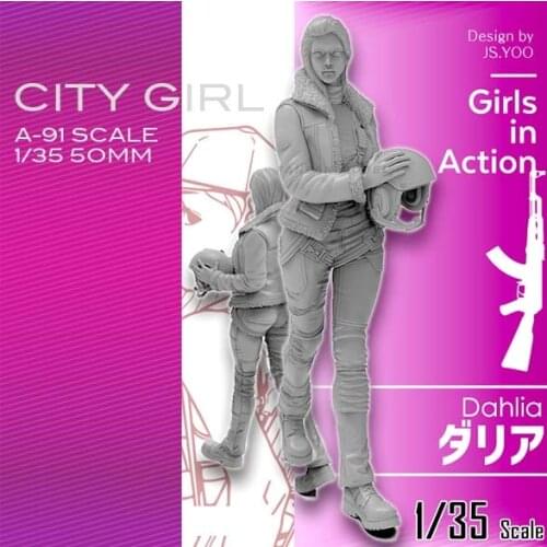 1/35 Resin Kits beautiful girl resin soldier model self-assembled A-91