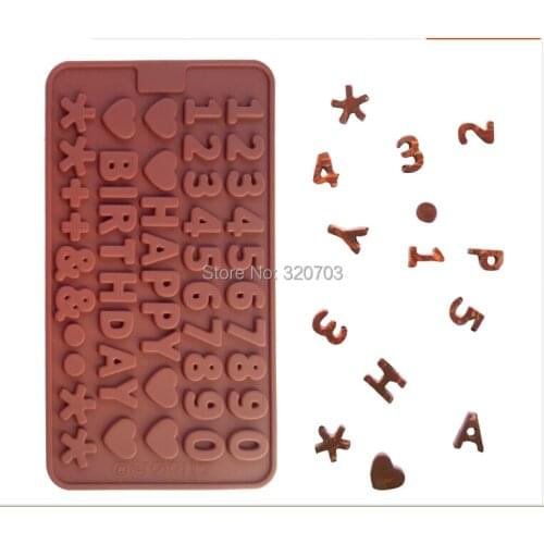 1PCS Love, Alphanumeric symbols Shape Silicone Chocolate Mold , Ice, Cupcake, Lollipop,& Sugar Tool L040